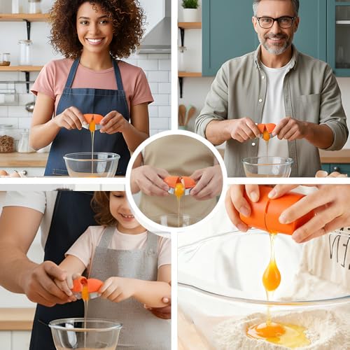 2026 New Egg Opener, Stainless Steel Egg Cracker Tool, Multifunctional Peeler Shell Remover for Raw and Hard Boiled Eggs, Kitchen Gadget for Making Cakes, Cookies (Orange) - Image 7