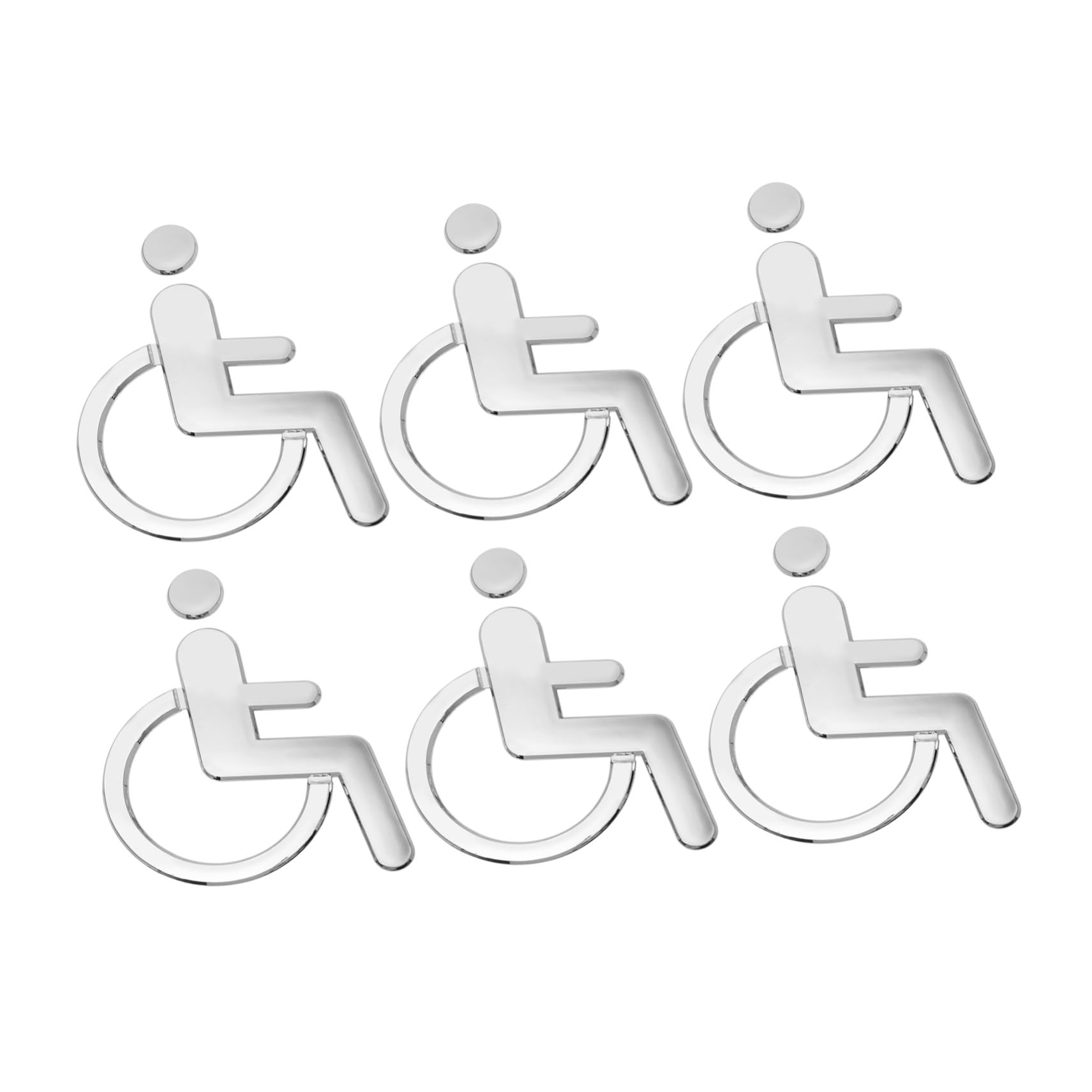 Hemobllo 6 Piezas Señales de Acceso para Discapacitados Adhesivas Indicadores de Baño Adaptado con Símbolo de Silla de Ruedas Resistentes y Duraderas para Hoteles Escuelas y Espacios