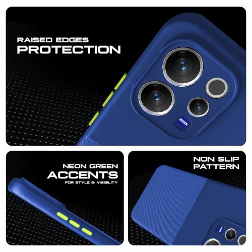 Image of AIBEX Premium Back Cover Case Compatible for Vivo V70 5G / Vivo V70 Elite 5G| Scratch & Drop Tested Shockproof Matte Texture Case with Soft Microfibre Lining | Slim Fit Cover with Anti-Scratch - Blue