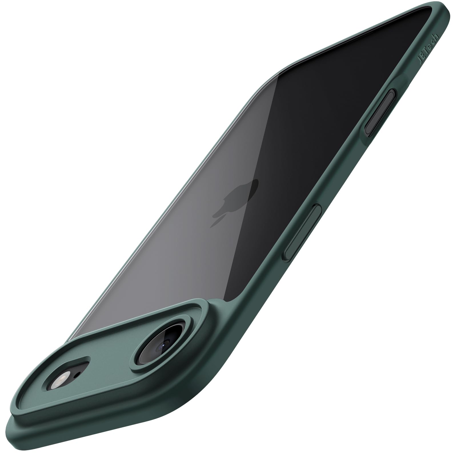 JETech Hülle für iPhone Air, Stoßfest Stoßfänger Handyhülle, Solid Farbe Matte TPU Rahmen, Anti-Kratzer Transparent Rückseite (Dunkelgrün)