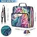 Boccsty Cute Unicorn Pastel Rainbow Zipper Binder 3 Ring Binders Expanding File Folder Multi-Pocket Zipper Binder Organizer for School Shoulder Strap and Handle