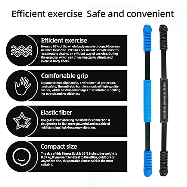 Elastic Fitness Stick Elastic Bar Body Exercise Bar Muscle Training for Exercise Tremor Stick Shoulder Rehabilitation Physical Therapy, Aerobics,Body Shaping Home Gym Yoga, Pilates