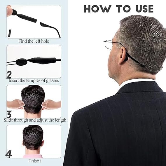 Image of 5 PCS Unisex Eyeglasses Strings Cord With Specs Holder Strap Cord Around The Neck Spectacles Grip Guard Lanyard Retainer Strap for Glasses Eyeglass Chains Specs Holder