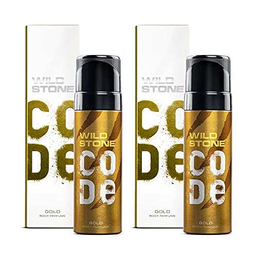 Wild Stone Code Gold Body Perfume for Men with Strong Masculine Aroma for Special Occasion, Pack of 2 (120ml each)