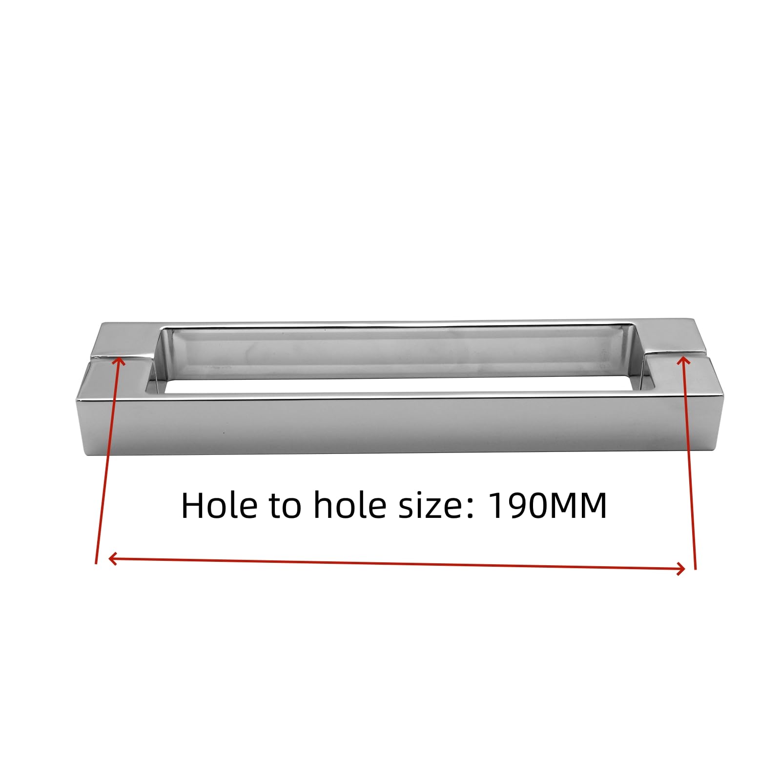 Poignée De Porte De Douche Carrée En Verre Chromé Robuste 190 Mm De Trou à Trou | 225 Mm De Long Et Robuste 1 Pièce Poignée De Porte De Douche Adaptée Pour