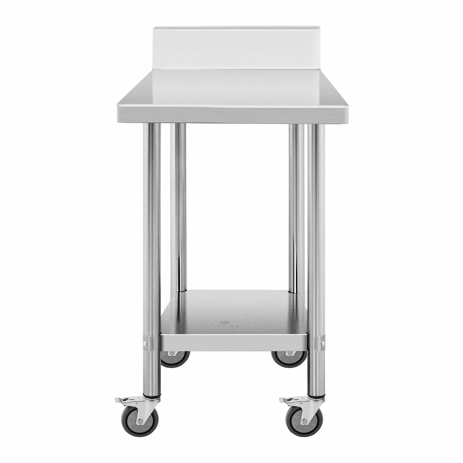 Royal Catering RCAT-60/60-WS Edelstahltisch Mit Rollen Und Aufkantung 60 X 60 Cm 120 Kg Tragkraft Arbeitstisch