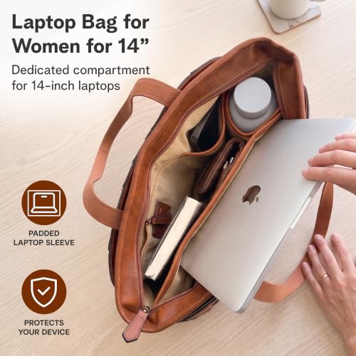 Maletín para laptop para mujer 14" cuero vegano miniatura 4