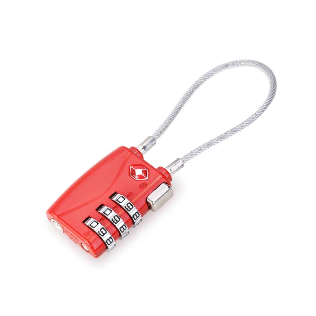 3piezas Candado De Seguridad Tsa Cable Para Equipaje Candado De Combinación De Dígitos Para Maletas y Mochilas Rojo
