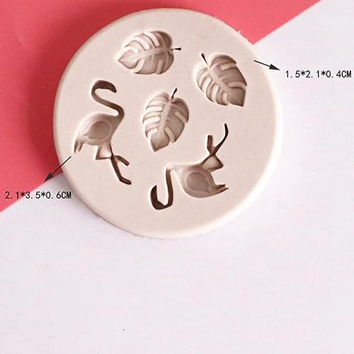 Miniatura 3 de Molde de silicona de flamenco 3D para bebé, cumpleaños, bricolaje, fiesta, fondant, decoración de pasteles, hojas de tortuga, moldes de silicona