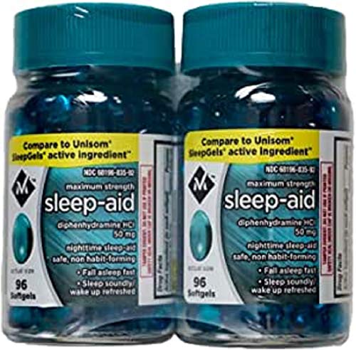 Member's Mark Maximum Strength Nighttime Sleep Aid, Diphenhydramine HCI 50 mg ( Multi pack of 384 softgels)