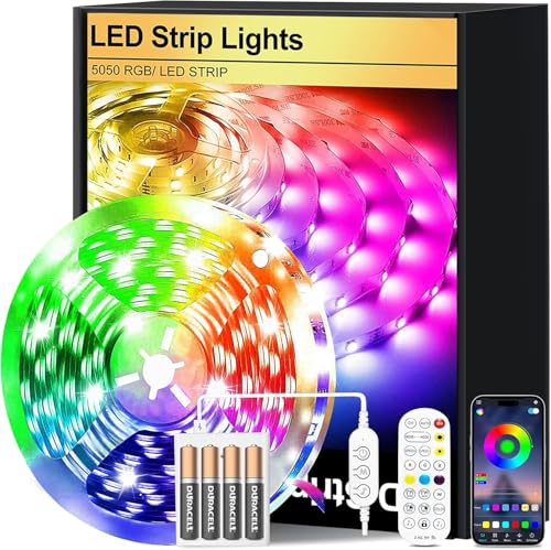 FUPT Tira LED TV,Tira de Luces de 2m Con Pilas Para, 5050 RGB color variable LED y control remoto para cine en casa, cocina, dormitorio, salón