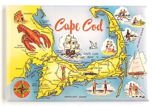 Imán de nevera Greetings from Cape Cod 2 x 3 pulgadas miniatura 1