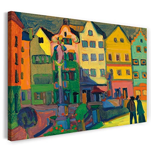 Printed Paintings Impression sur Toile (100x70cm): Wassily Kandinsky - Weilheim-Marienplatz