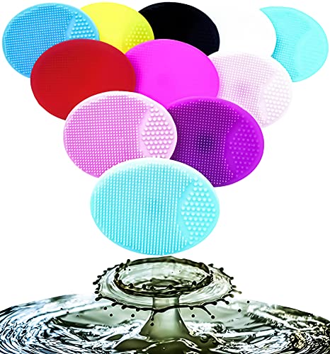 MotBach 11 pcs Exfoliator Face Cleaning Pads Soft Silicone Cleaning Brush for All Skin Types,11 colors