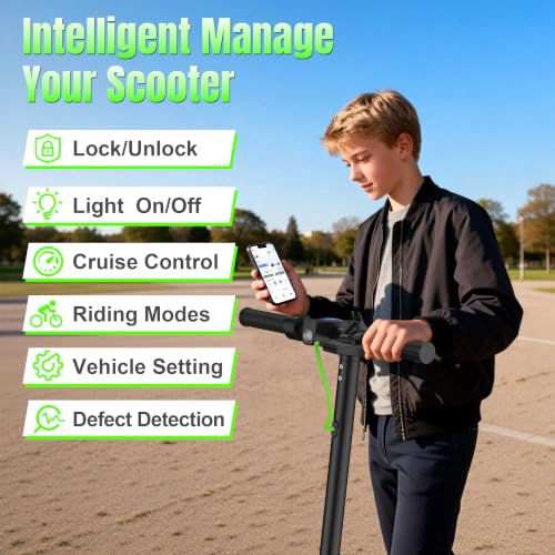 Image of WERHY Foldable Electric Scooter for 7.8 inch-9.4 inch feet, 350W Motor, Max 12 Miles Long Range, 19 MPH Max Speed, 8.5 inch Solid Tire, Lightweight Foldable E-Scooter with Dual Braking, Digital Display