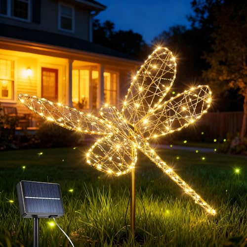 Lomotech Solar Garden Lights - 18 240 Leds Dragonfly Warm White