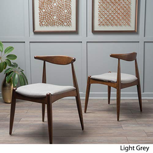 Christopher Knight Home 300007 Francie Fabric With Walnut Finish Dining Chairs thumb #3