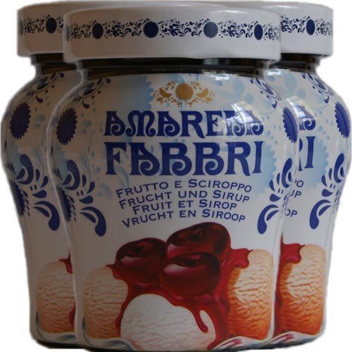 Lot de 3 cerises Amarena de Siurp « Amarena Fabbri », 230 g