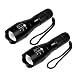 Tactical Military Flashlight KROV Compact Tough Portable Tac Handheld Light Torch Brightest Cree LED Emergency Flashlight High Lumen Waterproof Adjustable Zoomable Focus 5 Mode Indoor Outdoor 2 Pack