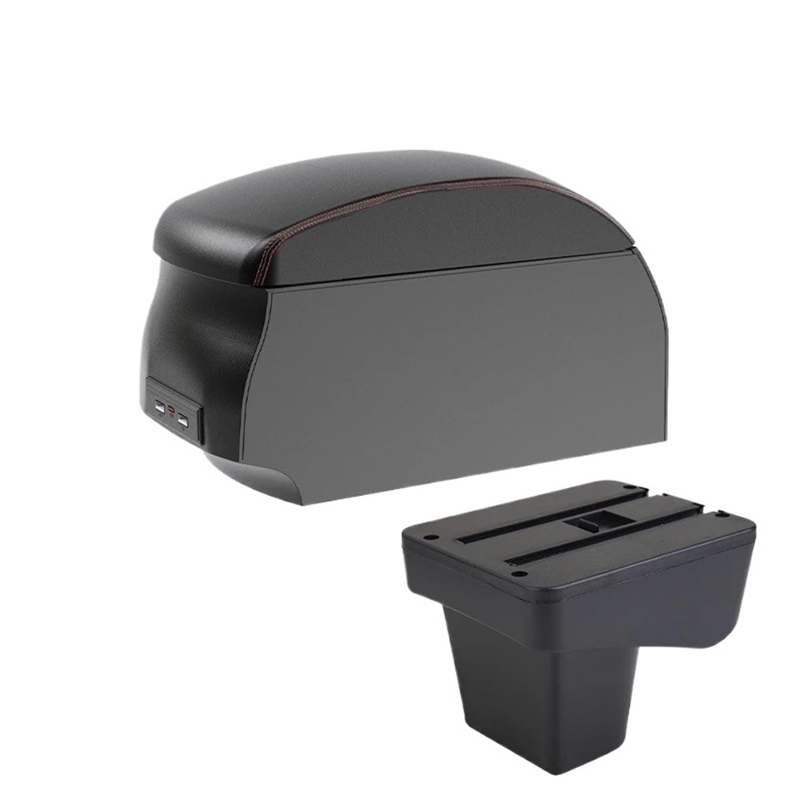 Hguvsjd Armrest Box For Suzuki For Vitara Armrest Center Storage Box Retrofit Parts Dedicated Interior USB Car Armrests(A Black Red single)