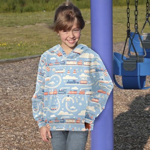 KLL Funny Steam Train Boys And Girls Sweatshirts Casual Pullover Hoodie Kangaroo Pocket4