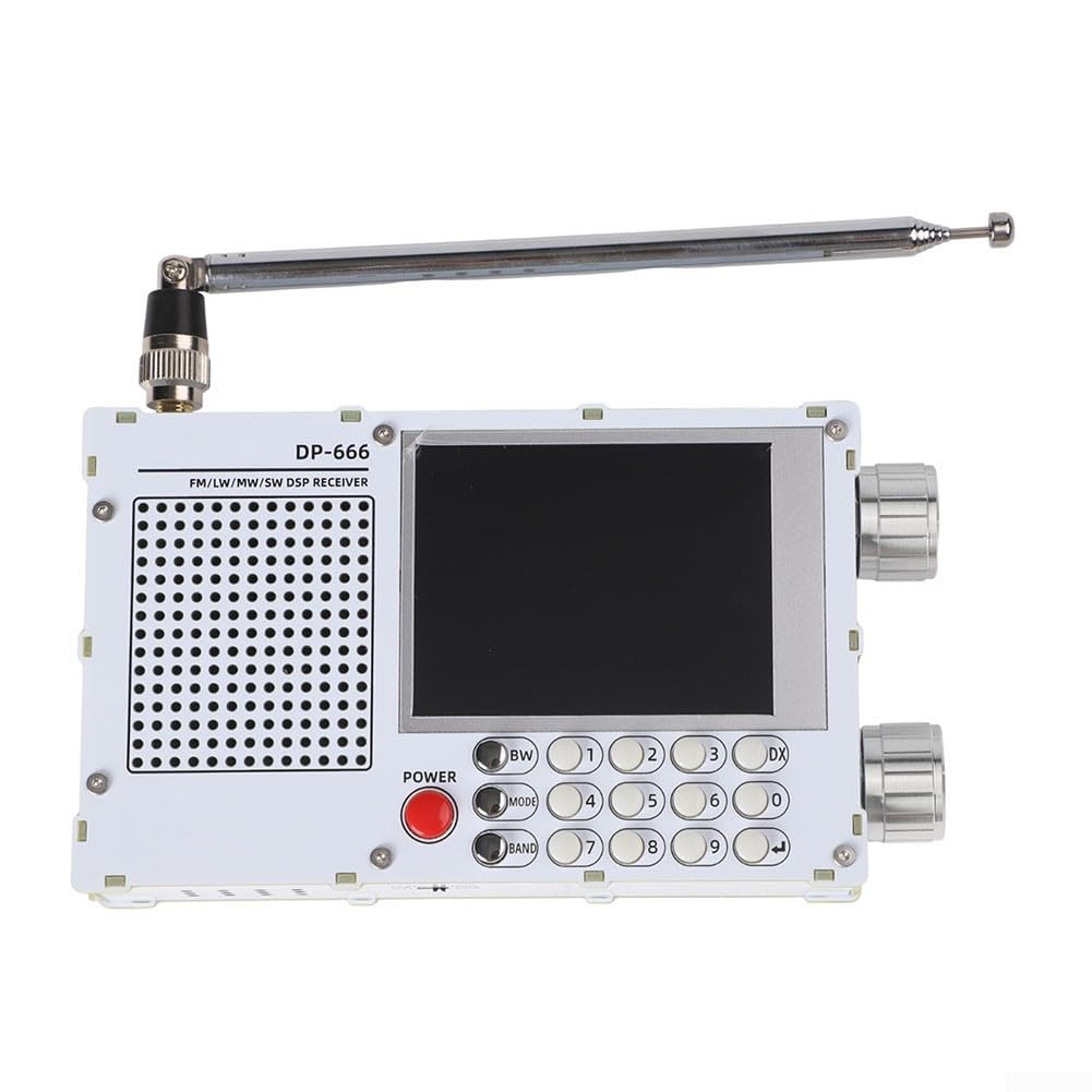 DP-666 TEF6686 Digitalradio FM AM LW SW Vollband-Empfänger mit 2,8 Zoll LCD-Touchscreen, 5000 mAh Akku, RDS-Display (weiß)