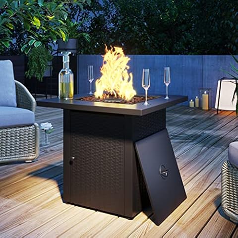 AMZOLNE Outdoor Gas Fire Pit Table Propane Butane Heater Cover