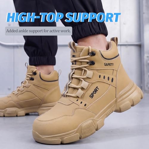 Image of Steel Toe Boots for Men Puncture Resistant Work Utility Safety Shoes