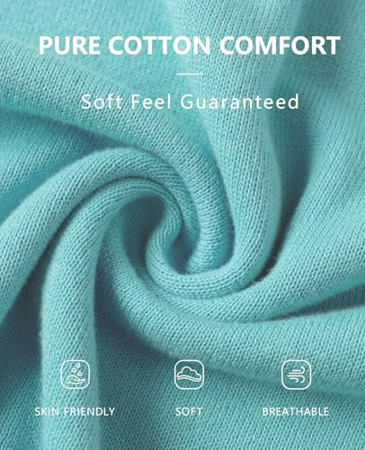 Image of QUALFORT Women's 100% Cotton Lightweight Cardigans Long Sleeve Knitted Button Down Sweater