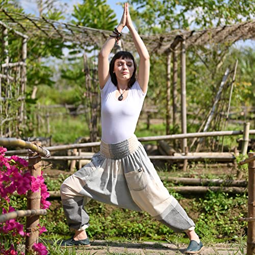 virblatt - Harem Pants Men & Harem Pants Women | Cotton | Hippie Pants Boho for Women Aladdin Genie Harem Trousers Festival2