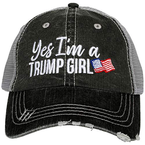 KATYDID Yes, I am a Trump Girl Baseball Hat – Trucker Hat for Women – Stylish Cute Baseball Cap Gray