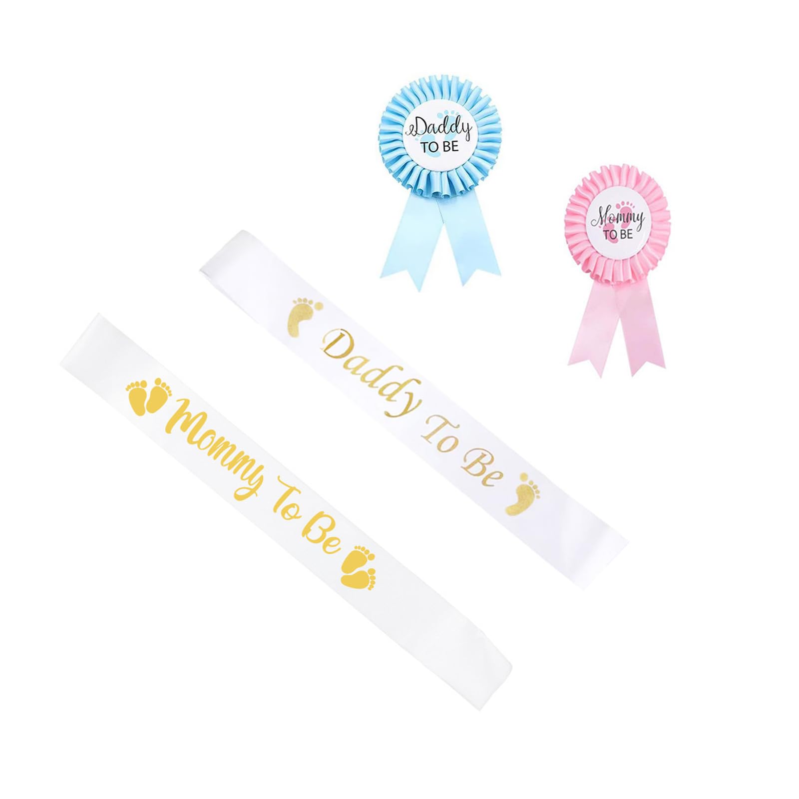 Snogisa It's Boy or Girl Gender Reveal Sash,Baby Shower Party Favors Decorations, Pregnancy Announcement Pink with Beautiful Ribbon and Black Glitter Text