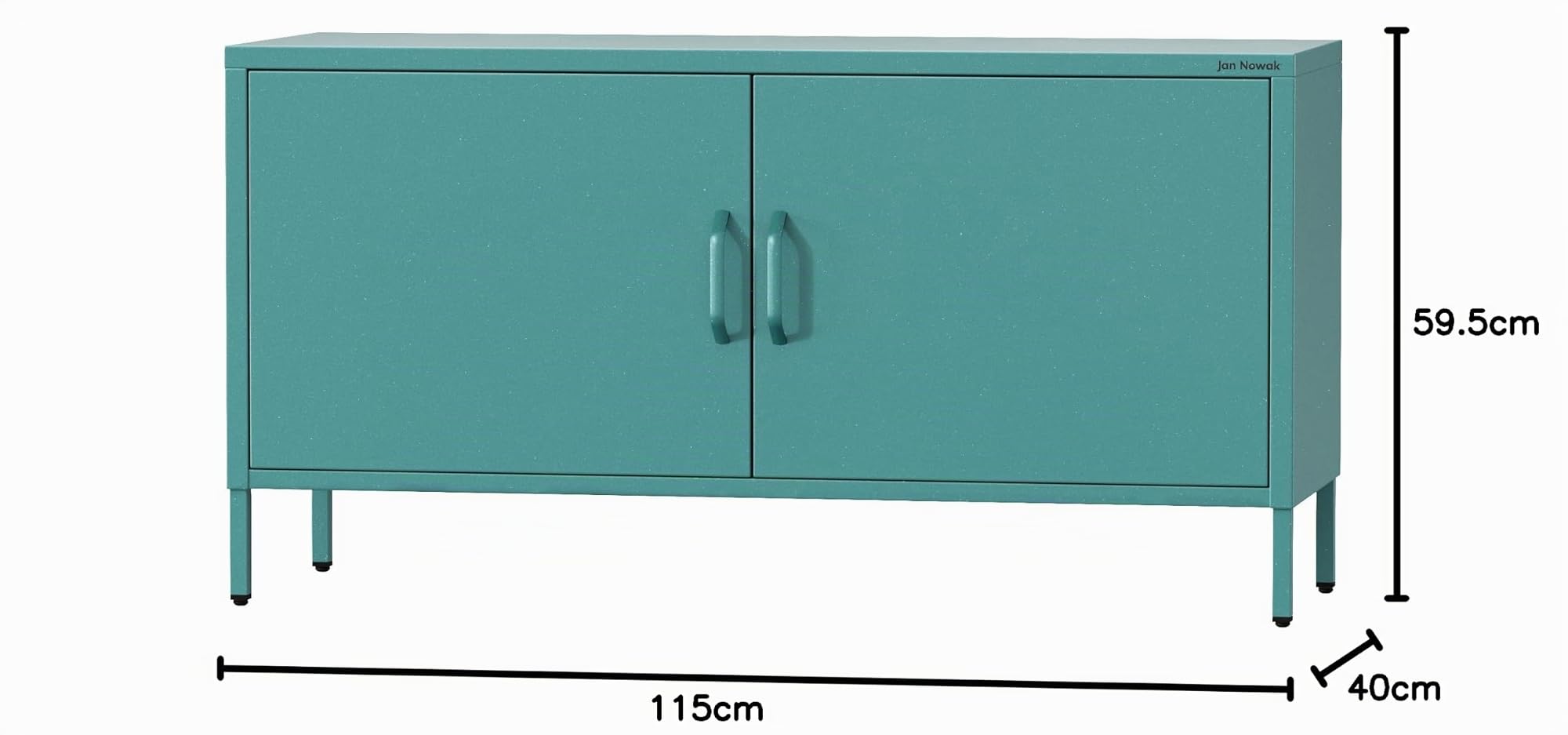 Jan Nowak Mueble TV Salon Metal - Rosa | 115 x 59,5 x 40 cm | Mueble Salón Televisión de 2 Puertas, Estilo Industrial | Mesa TV,Superficie Brillante
