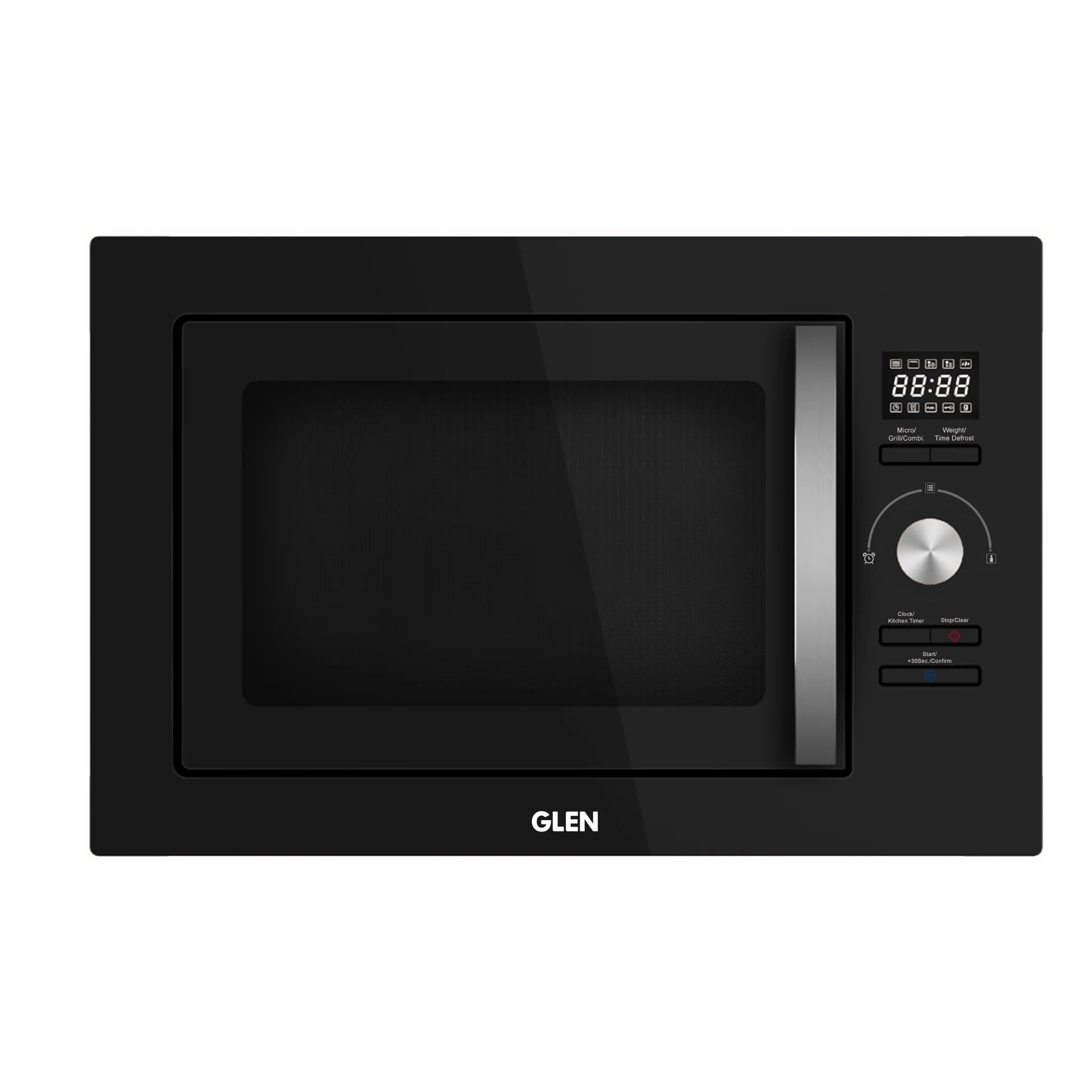 Glen Built in Microwave with Electronic Clock & Jog wheel Control 25 Ltr - Black (MO 674)-image-30