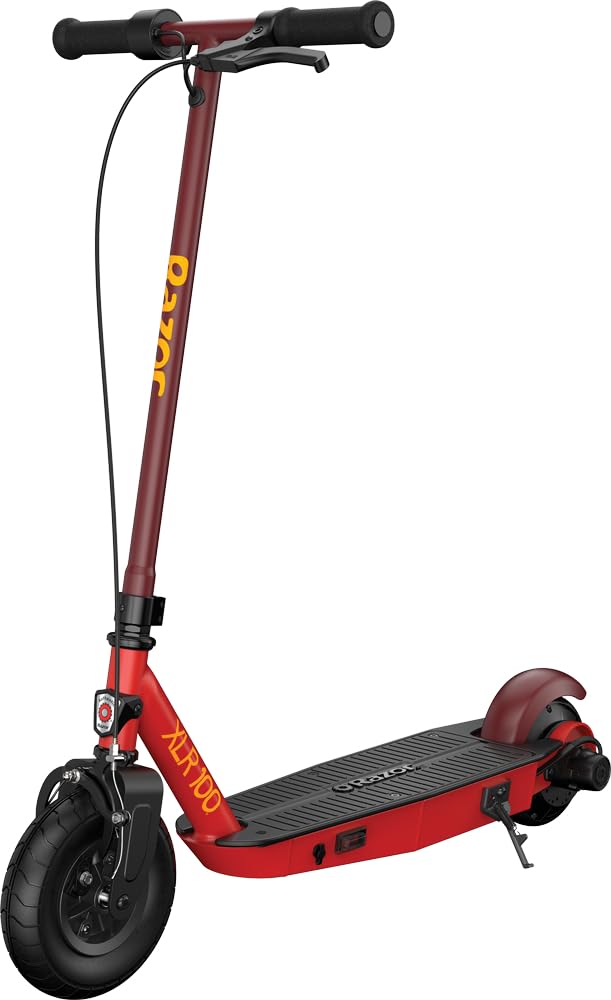 razor power core xlr100 electric scooterfor ages 8+, up to 10 mph, 8” pneumatic front tire, 90w maintenance-free high-torque hub motor