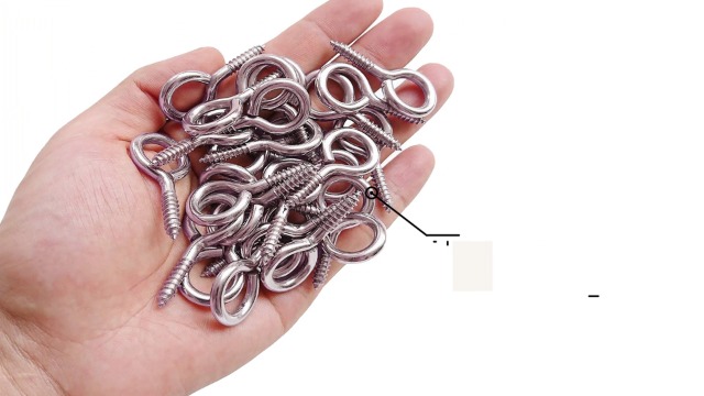 20Pcs Self-Tapping Eye Hooks - 15mm, Nickel-Plated For Hanging Lights, Cables & DIY Crafts-580510
