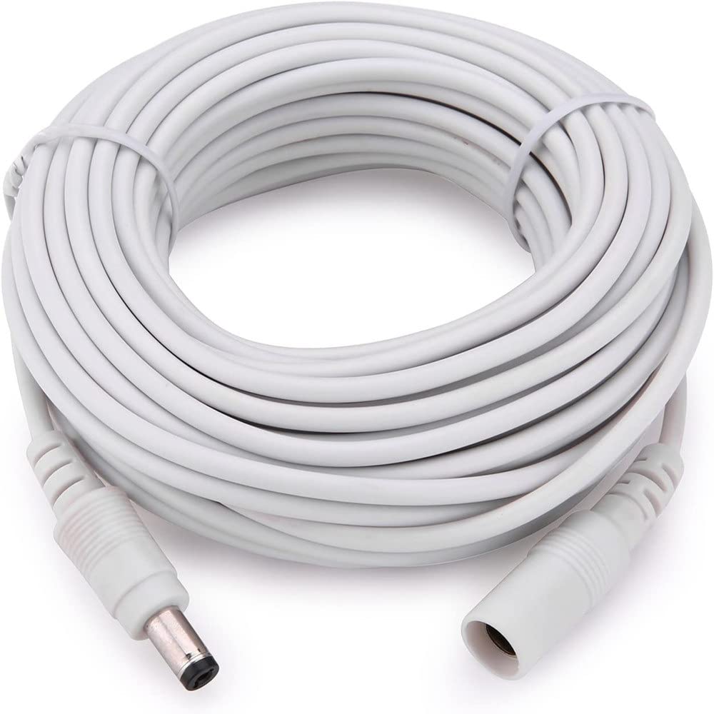 Rallonge électrique 12v Câble d'extension Blanc Blanc Noir 2.1mm * 5.5mm 50cm 50cm 1M 2M 3.0m 5M 10m POWER EXTENDRE FIL CORDER for Cctv Caméra de routeur LED Déshabiller Rallonge électrique(10m White)