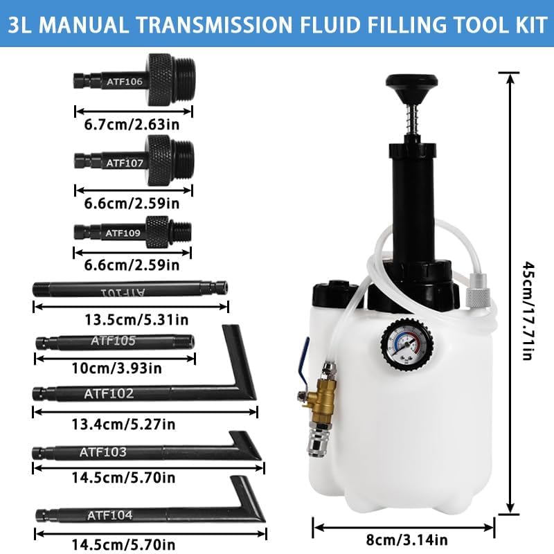 Miniatura 6 de altivox Bomba de fluido de transmisión 3L Bomba de transferencia de aceite manual Bomba de transferencia de fluidos Sistema de llenado de aceite Kit