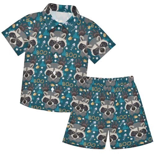 Image of visesunny Boy Floral Short Sleeve Button Down Shirt & Casual Shorts Set Summer Outfits 3-10 Years Clothes