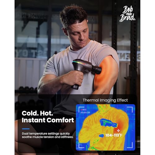 bob and brad a2 pro massage gun with heat and cold therapy professional percussion massage gun deep tissue for athletes home gym portable muscle massager with force sensor light ideal gift