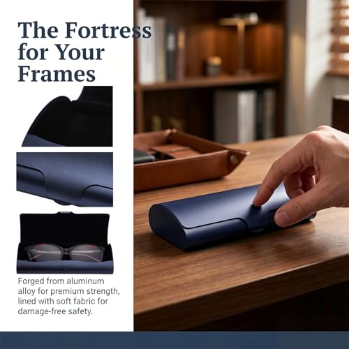 Image of Philley Aluminum Ultra-Light Eyeglasses Case Hard Shell Nearsighted Glasses Case for Women & Men