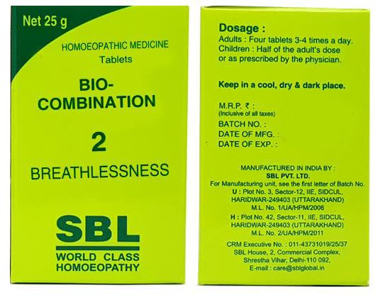 JESICA SBL's Bio-Combination 2 Breathlessness Tablet - 25 gm (Pack of 3)