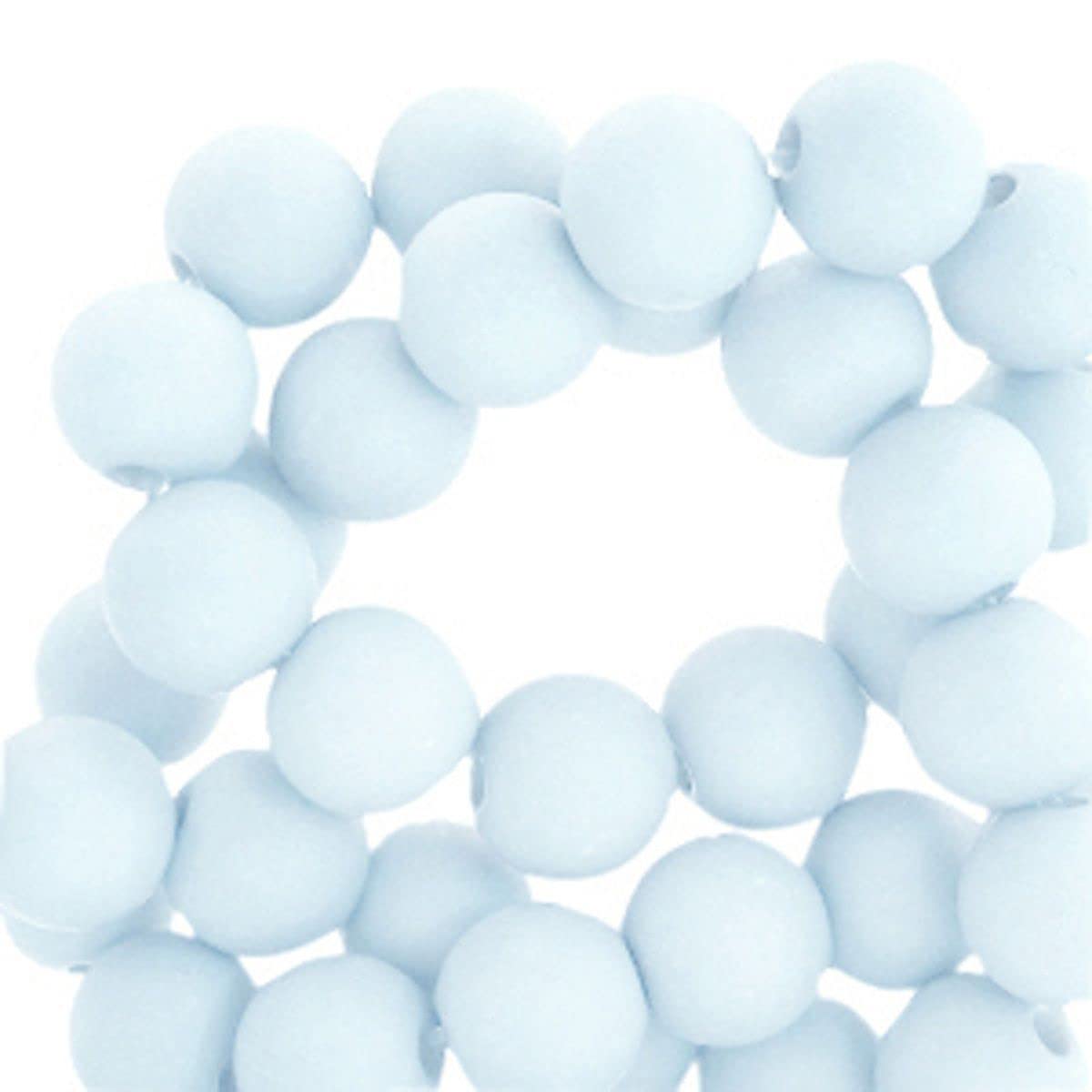 Sadingo Acrylic Beads 6 mm Matt Pack of 600 Beads for Bracelets, Craft Beads for Threading, Colourful Beads for Crafts, Light Blue