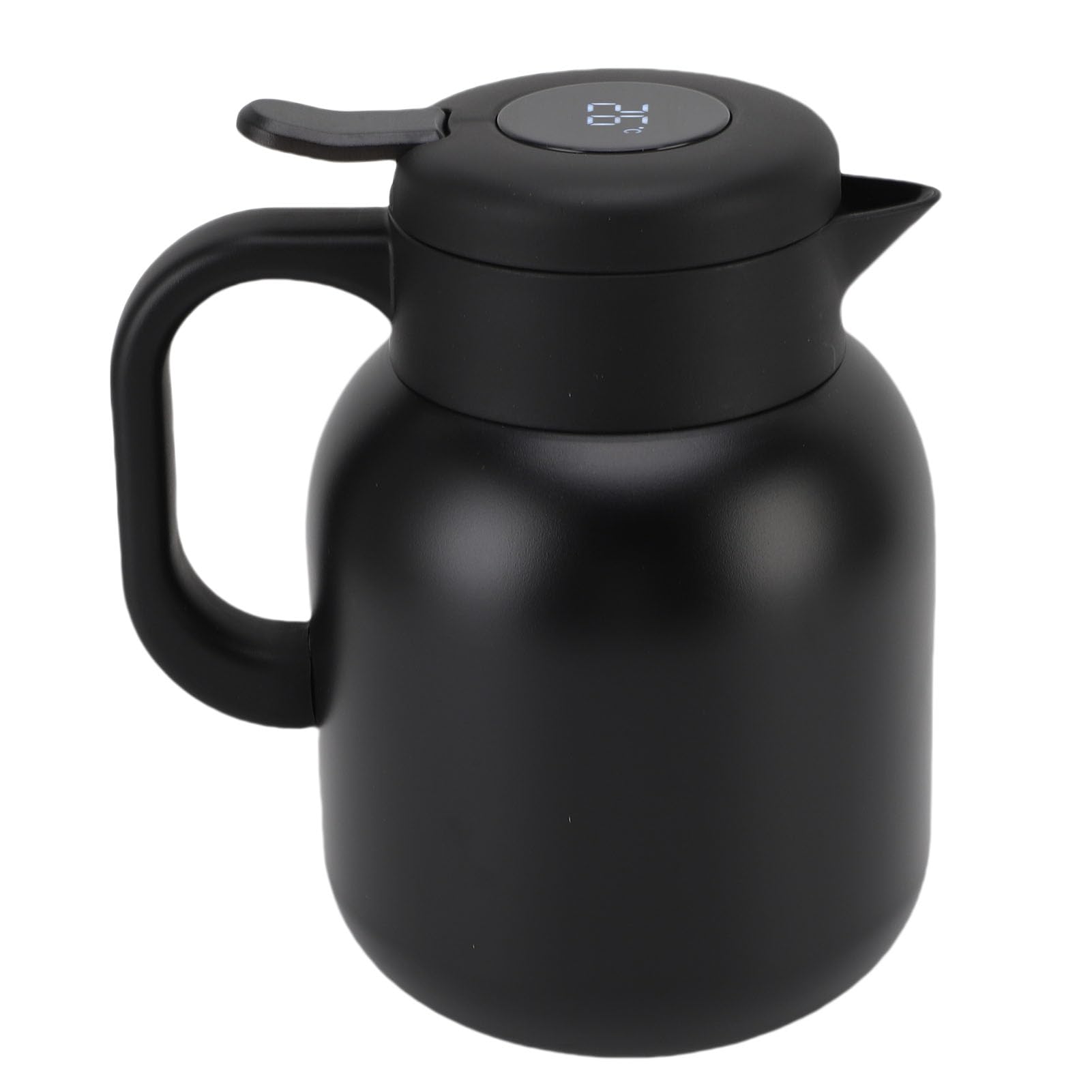 Dispensador de Acero Inoxidable Al Vacío 1500ml con Infusor de Malla Fina y Pantalla de Temperatura para Café Té Bebida Caliente Retención de Calor 24 Horas (BLACK)