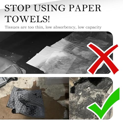 Image of 30PCS Oil Absorbent Pads 13 * 10.1 inch,Powerful Polypropylene Oil Spill Mat Absorbs Soaks Coolant /Oil /Grease /Water-Based Fluids,Universal Reusable Oil Drain Splash Pad Car Accessories (30PCS)