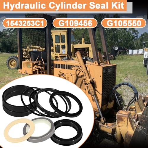 Image of Hydraulic Cylinder Seal Kit 2.5 inch Bore 1.5 inch Rod Replace for 1543253C1 G109456 G105550 Suitable for Loader Bucket Case Backhoe Loader 350 580B 580C 580F 680C (2.5 inch Bore 1.5 inch Rod)