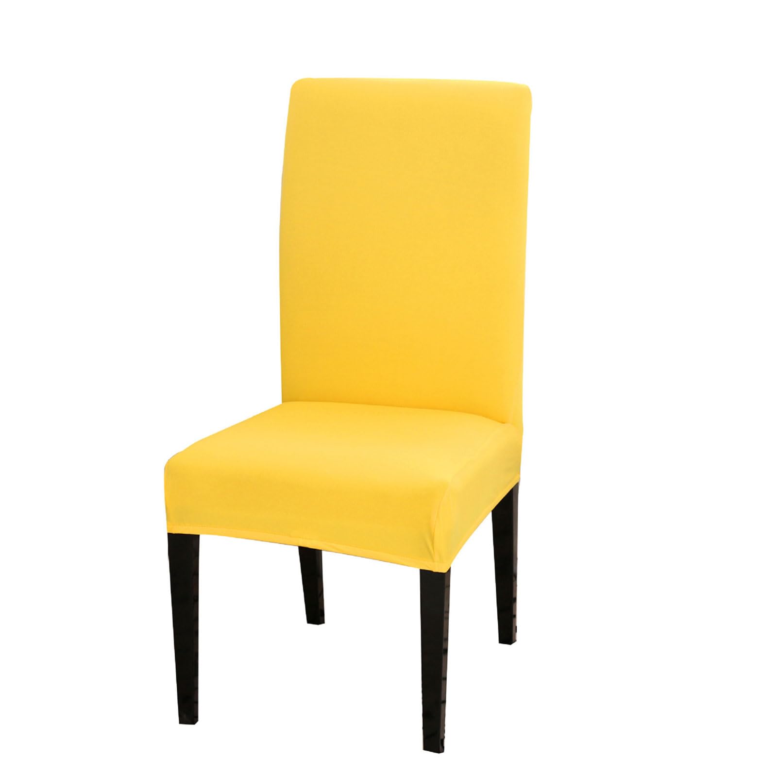 Carotoe Candy Yellow Christmas Chair Cover Soft Chair Slipcover Wedding Back Cover For Holiday Dinning Room Party Decors Back