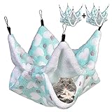 2-Pack Double-Layer Hamster Hammock Small Pet Cage Glider Bed, Hanging Hammock Rat Swinging for...
