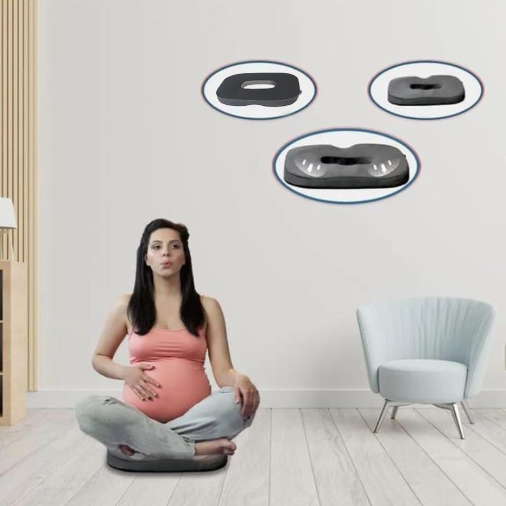 Viaggi Donut Seat Hemorrhoids Tailbone Memory Foam Cushion –Pain Relief for Coccyx, Prostate, Sciatica, Pelvic Floor, Pressure Sores, Pregnancy, Perineal Surgery, Postpartum Recovery-Black