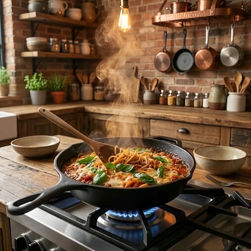 Preseasoned Cast Iron Fry Pan/Skillet with Long Handle, 25Cm/10Inch, 2 LTR, 2.7 Kg, Induction Compatible, Naturally Nonstick Fish Fry Pan, 100%... - Image 3